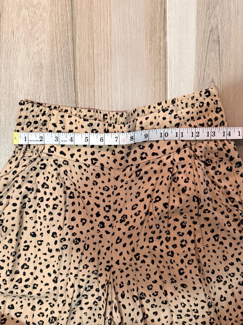 Sunday Best Tan Leopard Print Wide-Leg Cropped Pants - Picture 5 of 9